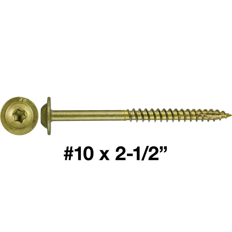 Jake Sales #10 x 2-1/2" Bronze Star Multipurpose Exterior Coated Modified Truss Head Cabinet Wood Screw Torx/Star Drive Head - (5 POUNDS - 395 Approx. Screw Count) - Image 2